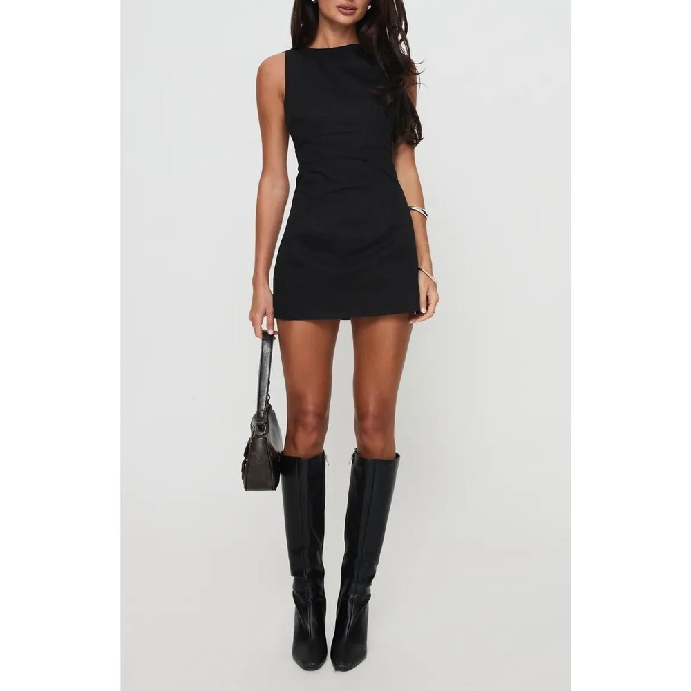 Princess Polly Yumiko Romper Black Organic Cotton Sleeveless Mini Size 12 Chic